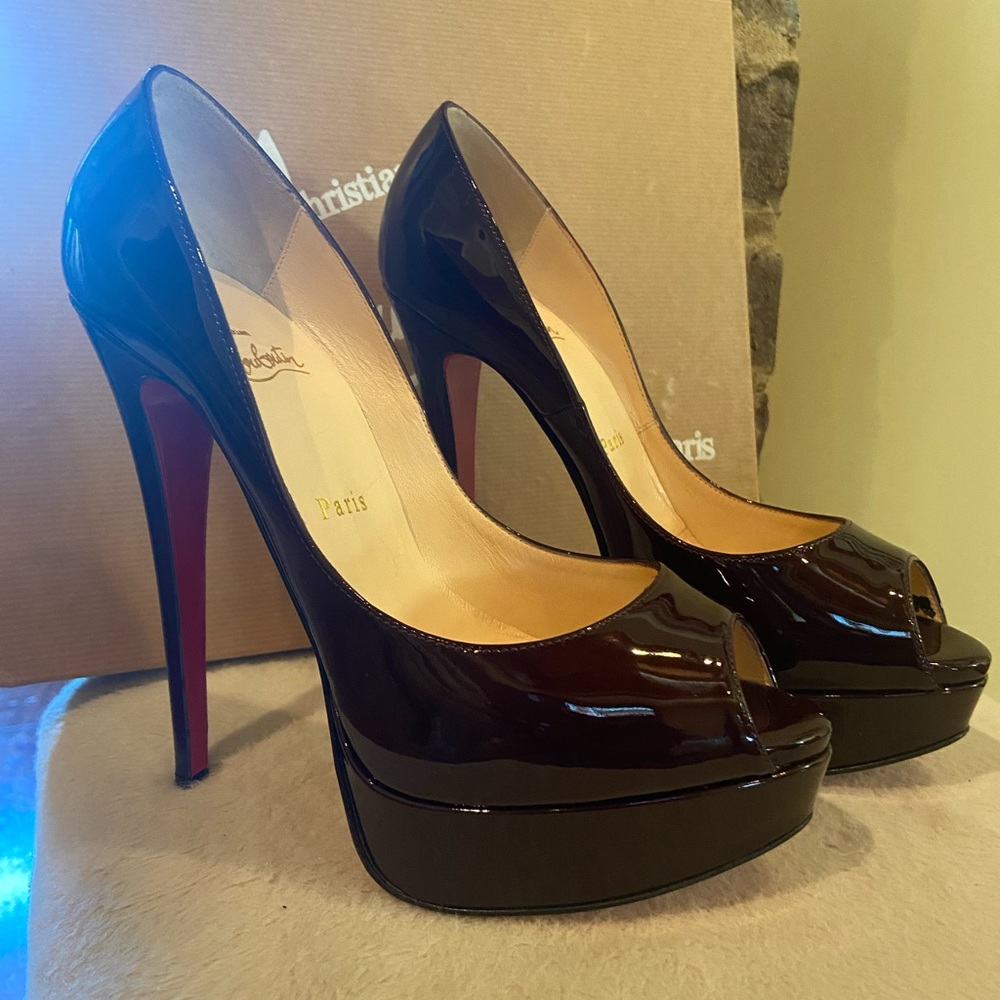 Christian Louboutin Lady Peep 150-Maroon (38 1/2)